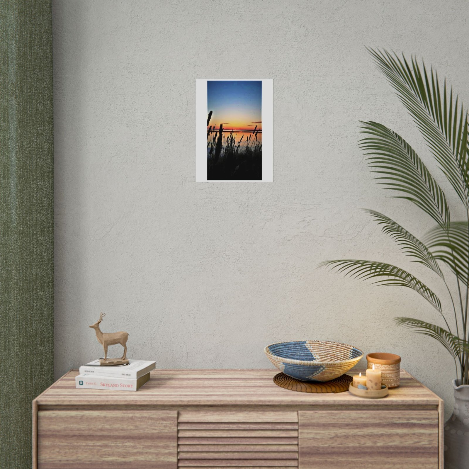 sunset reeds roll poster sunset reeds roll poster