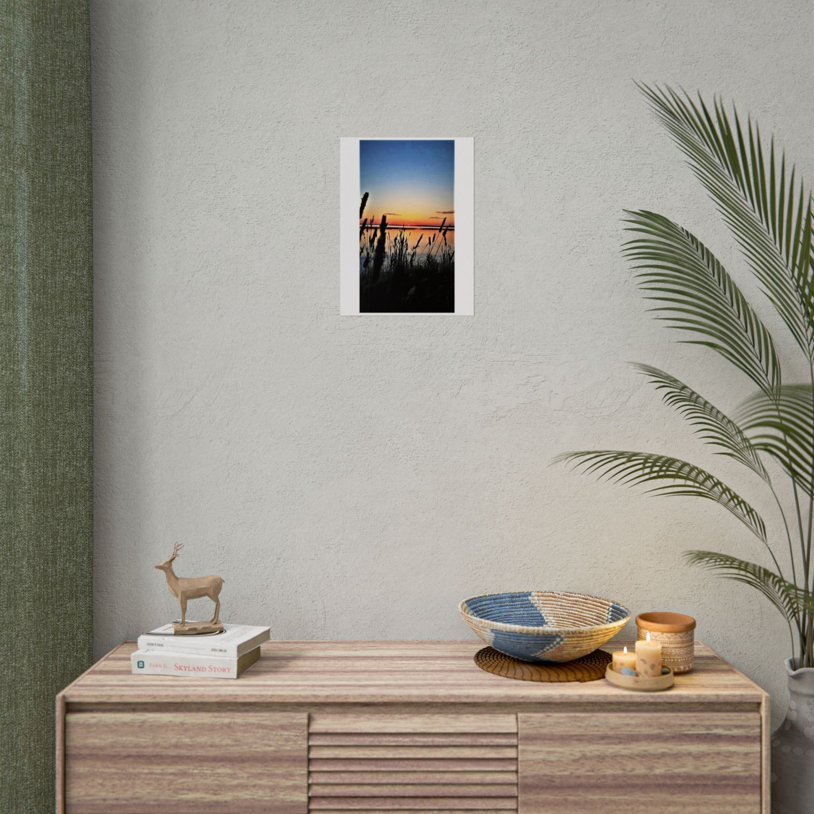 sunset reeds roll poster sunset reeds roll poster